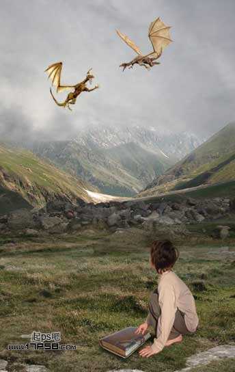 ‘photoshop合成奇幻的飞龙谷‘