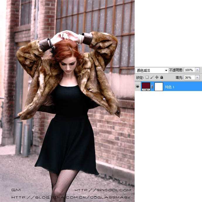 ‘Photoshop将模特图片调制出流行的欧美红褐色‘