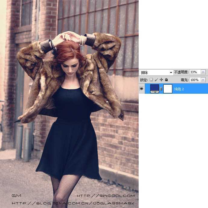 ‘Photoshop将模特图片调制出流行的欧美红褐色‘