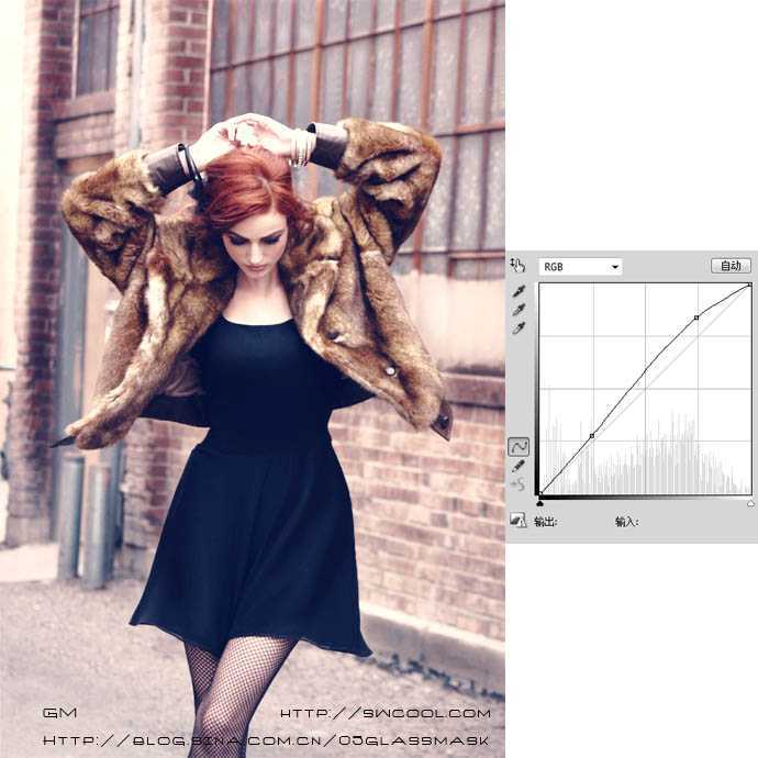 ‘Photoshop将模特图片调制出流行的欧美红褐色‘