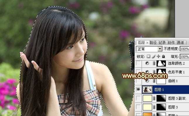 ‘Photoshop将外景美女图片打造出鲜艳的橙黄色效果‘