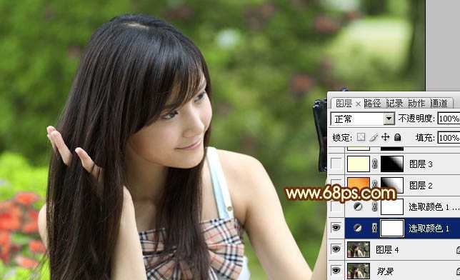 ‘Photoshop将外景美女图片打造出鲜艳的橙黄色效果‘