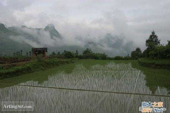 ‘ps把山间云彩制作成漂亮的红光效果教程‘