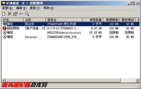 本地磁盘的配额项