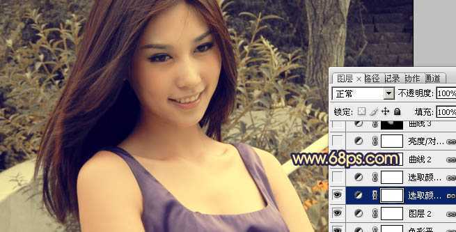 ‘Photoshop将偏暗人物图片柔和的淡黄色效果‘