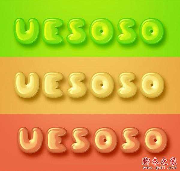 ‘photoshop利用图层样式设计制作圆润可爱的水晶浮雕字‘