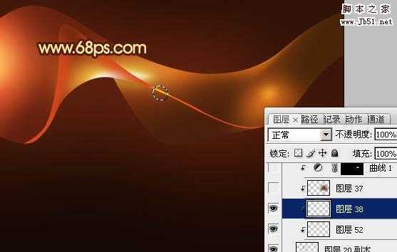 ‘Photoshop打造出一条漂亮如丝带的红色叠加光束‘