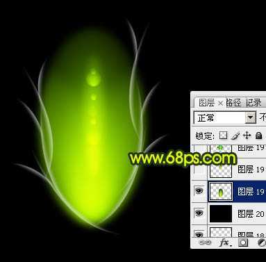 ‘Photoshop制作出奇幻有层次感的绿色荧光花朵‘