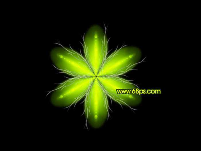 ‘Photoshop制作出奇幻有层次感的绿色荧光花朵‘