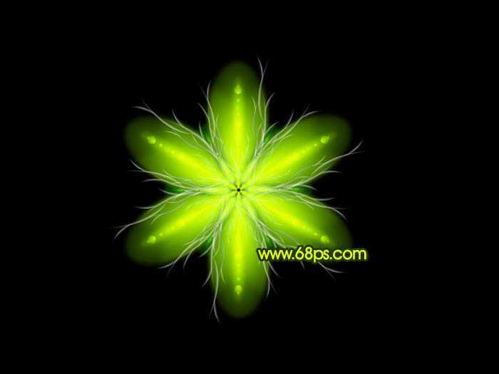 ‘Photoshop制作出奇幻有层次感的绿色荧光花朵‘
