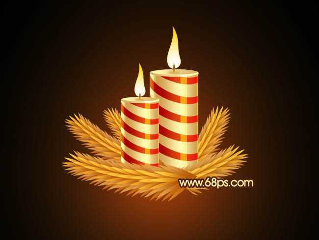 ‘Photoshop打造漂亮的圣诞蜡烛‘