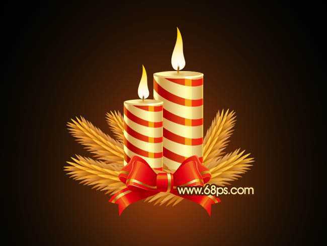 ‘Photoshop打造漂亮的圣诞蜡烛‘