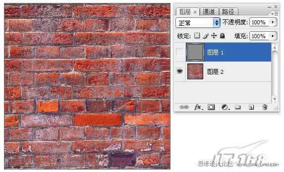 ‘Photoshop制作形象逼真的砖墙效果‘