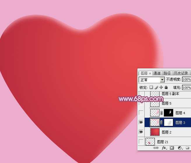 ‘Photoshop设计制作一个漂亮的红色水晶立体心形教程‘