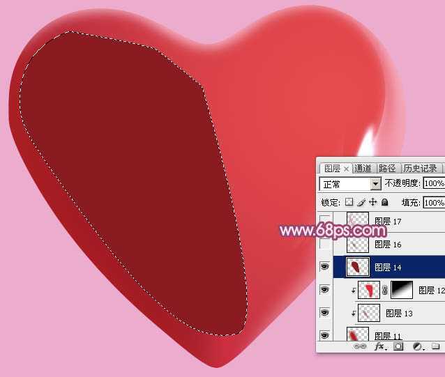 ‘Photoshop设计制作一个漂亮的红色水晶立体心形教程‘