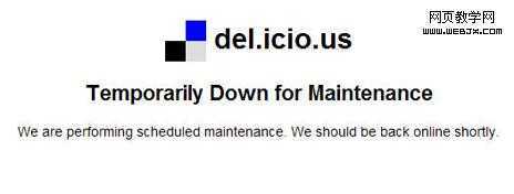 Maintenance Page Screenshot