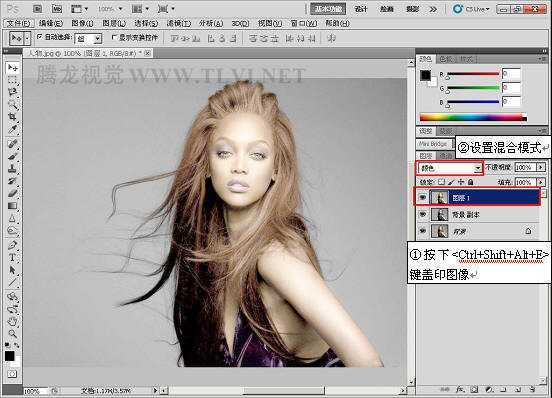 ‘Photoshop打造超视觉效果的金色人物海报‘