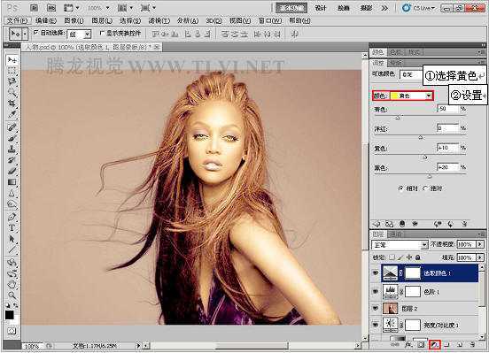 ‘Photoshop打造超视觉效果的金色人物海报‘