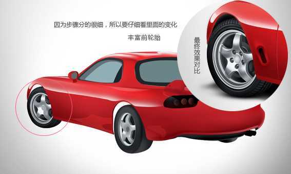‘PS绘制逼真漂亮的红色跑车教程‘