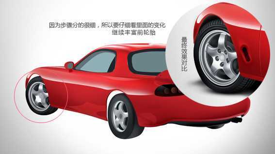 ‘PS绘制逼真漂亮的红色跑车教程‘