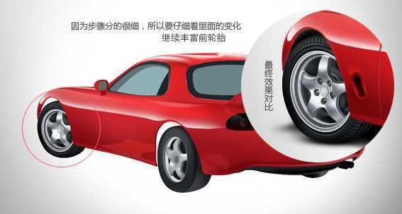 ‘PS绘制逼真漂亮的红色跑车教程‘
