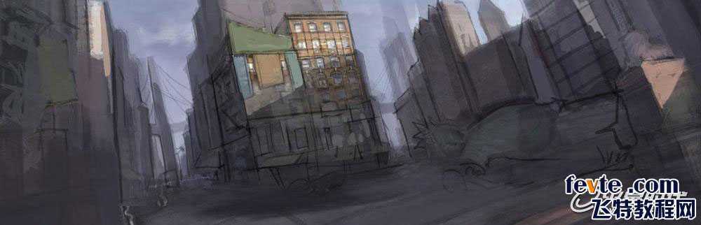 painter绘制失落的城市 脚本之家 painter教程