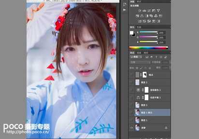 ‘PS打造出清新的和服樱花少女‘