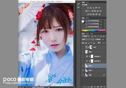 ‘PS打造出清新的和服樱花少女‘