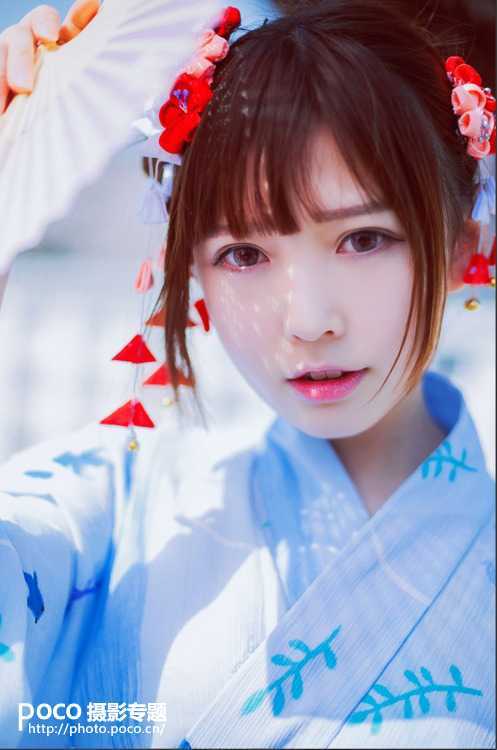 ‘PS打造出清新的和服樱花少女‘