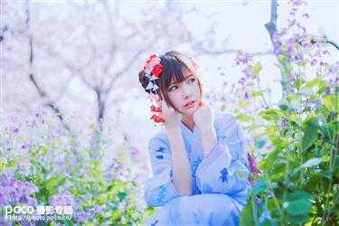 ‘PS打造出清新的和服樱花少女‘
