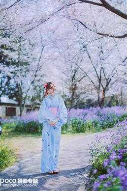 ‘PS打造出清新的和服樱花少女‘