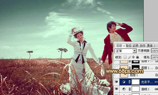 ‘Photoshop将逆光情侣图片增加漂亮的青红色‘