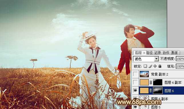 ‘Photoshop将逆光情侣图片增加漂亮的青红色‘
