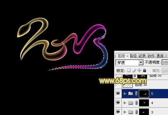 ‘Photoshop设计制作漂亮的2013蛇年彩色霓虹字‘