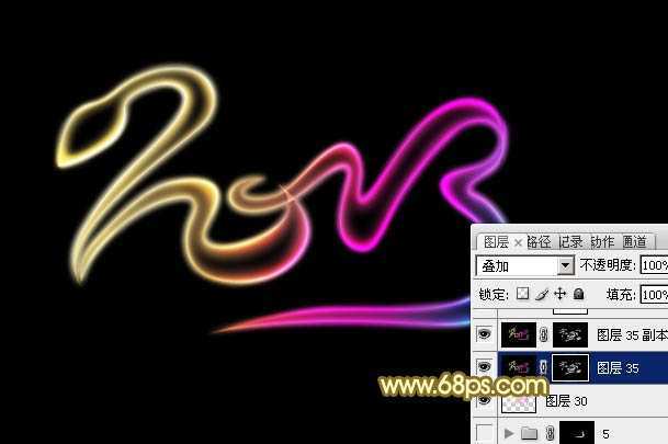 ‘Photoshop设计制作漂亮的2013蛇年彩色霓虹字‘