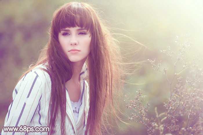 ‘Photoshop为秋季外景美女调制出唯美的淡褐色‘