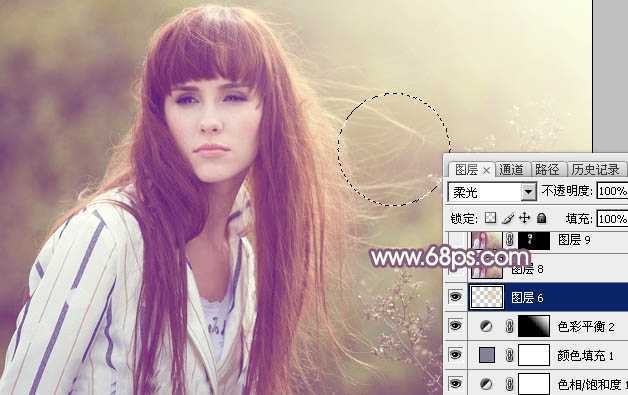 ‘Photoshop为秋季外景美女调制出唯美的淡褐色‘