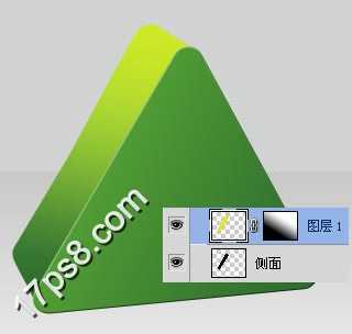 ‘photoshop打造出三维立体三角形图标‘