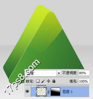 ‘photoshop打造出三维立体三角形图标‘