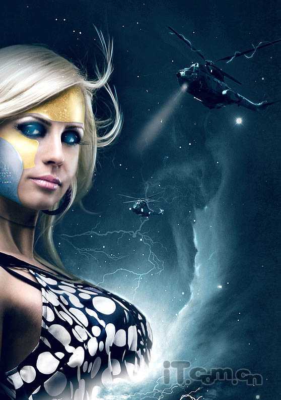 ‘photoshop合成科幻的仿真机器人海报‘