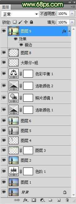 ‘Photoshop将海景人物图片调成柔美的淡绿色‘