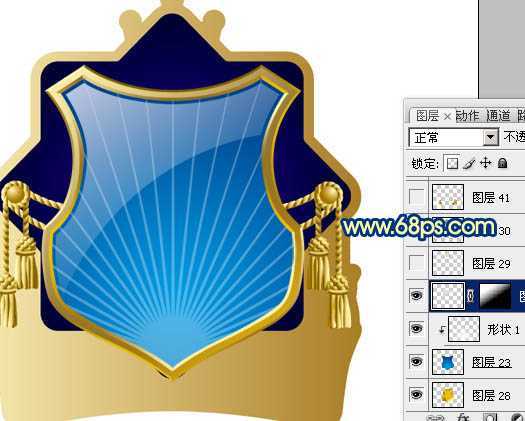 ‘Photoshop打造精致的蓝色皇冠徽章‘