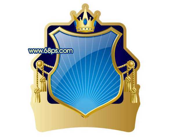 ‘Photoshop打造精致的蓝色皇冠徽章‘