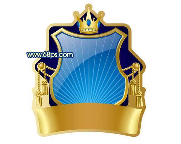 ‘Photoshop打造精致的蓝色皇冠徽章‘
