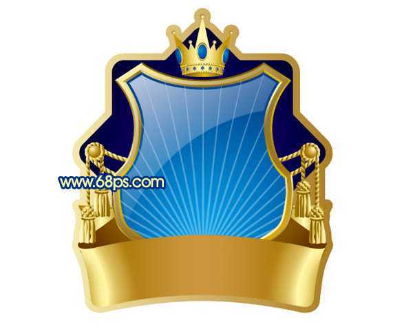 ‘Photoshop打造精致的蓝色皇冠徽章‘