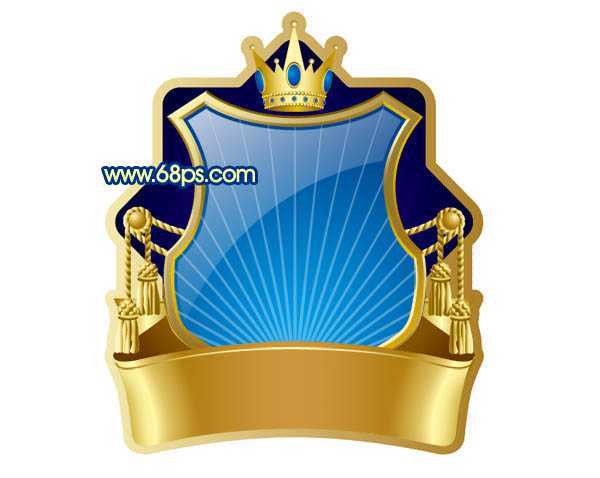‘Photoshop打造精致的蓝色皇冠徽章‘