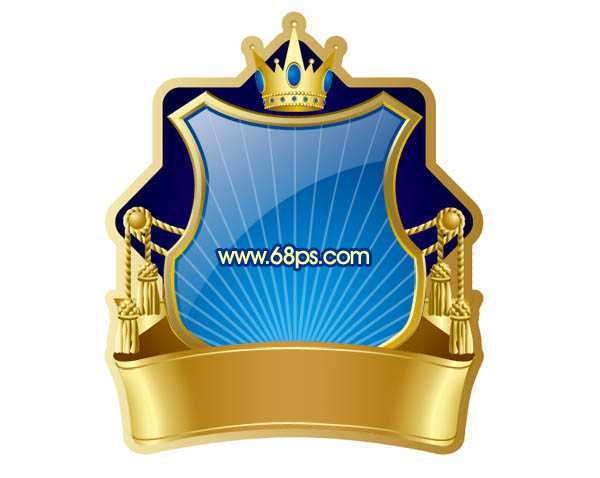 ‘Photoshop打造精致的蓝色皇冠徽章‘