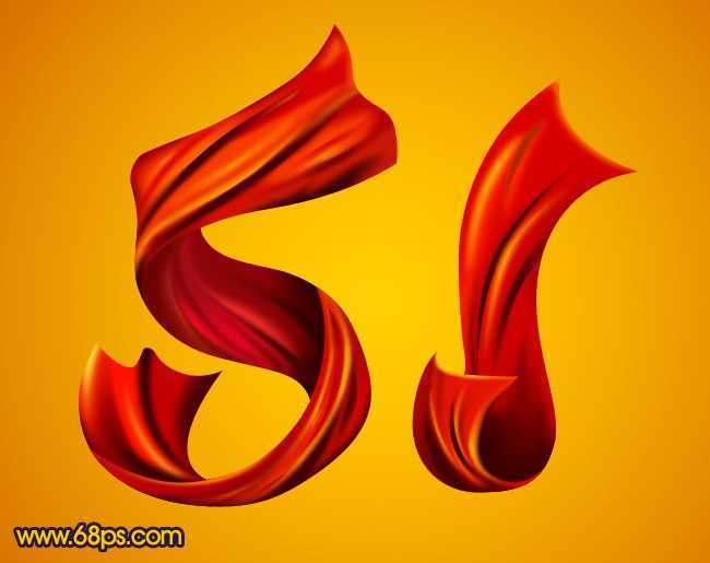 ‘Photoshop打造非常漂亮的五一彩带字‘