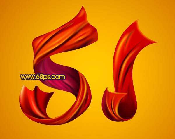 ‘Photoshop打造非常漂亮的五一彩带字‘