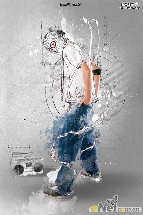 ‘Photoshop将牛仔裤帅哥制作出手绘草图特效‘